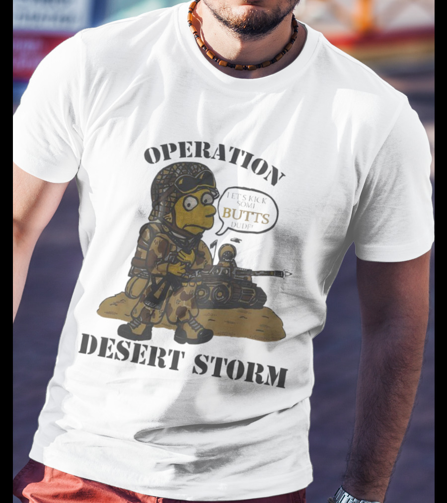 Operation Desert Storm Bart Simpson Let's Kick Butts T-Shirt