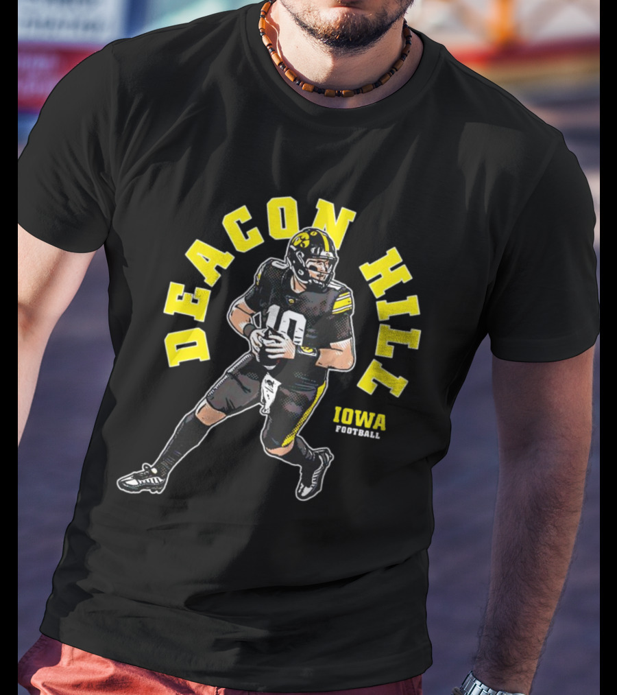 Deacon Hill Iowa Football Cartoon Player Number 10 T-Shirt
