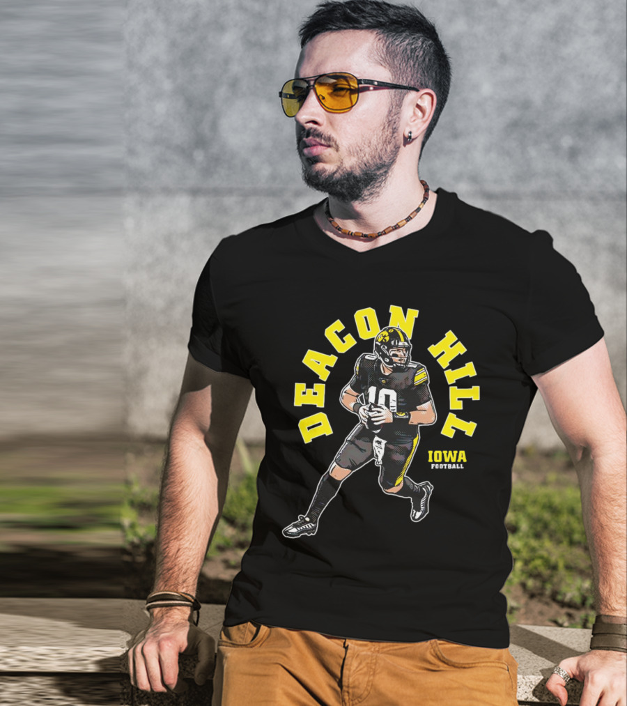 Deacon Hill Iowa Football Cartoon Player Number 10 T-Shirt