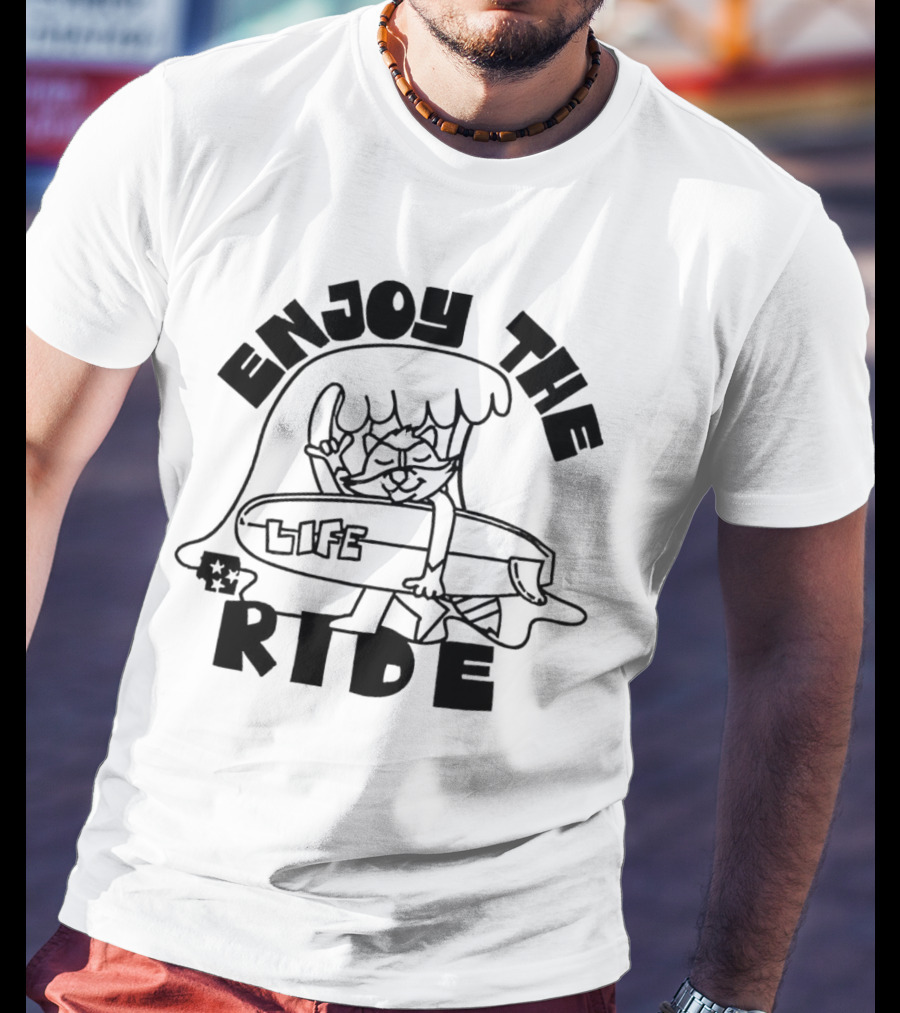 Enjoy The Surfing Cat Life Ride T-Shirt