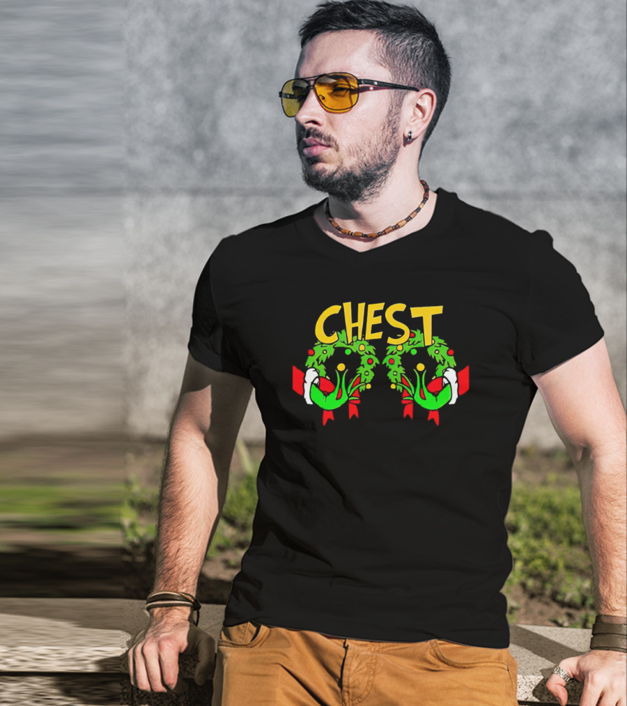 Grinch Chest Wreath Christmas T-Shirt