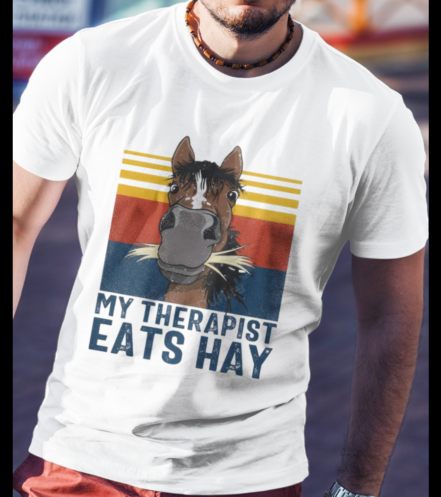 My Therapist Eats Hay Horse Vintage T-Shirt
