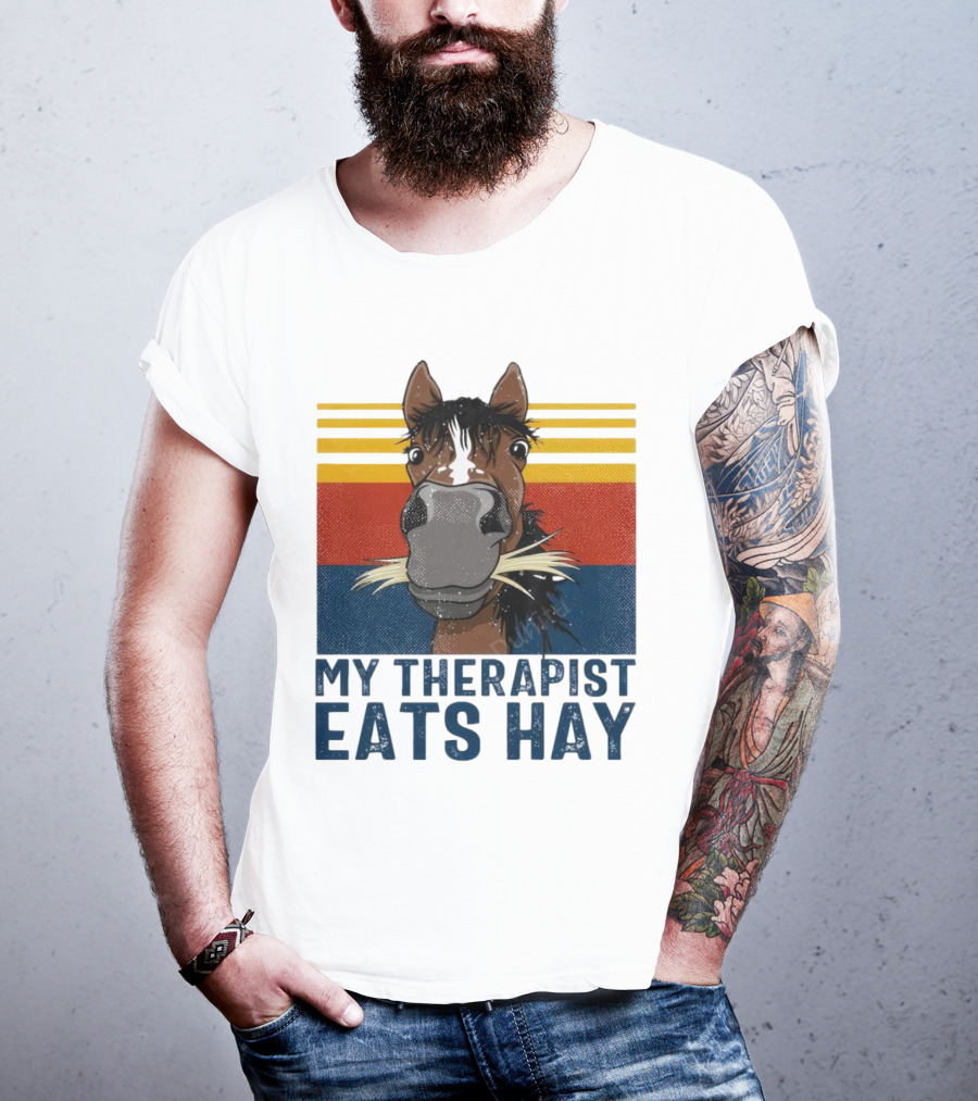 My Therapist Eats Hay Horse Vintage T-Shirt