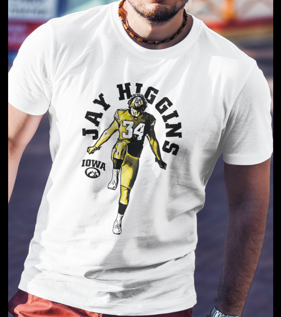Jay Higgins Iowa Hawkeyes Football 34 Player T-Shirt