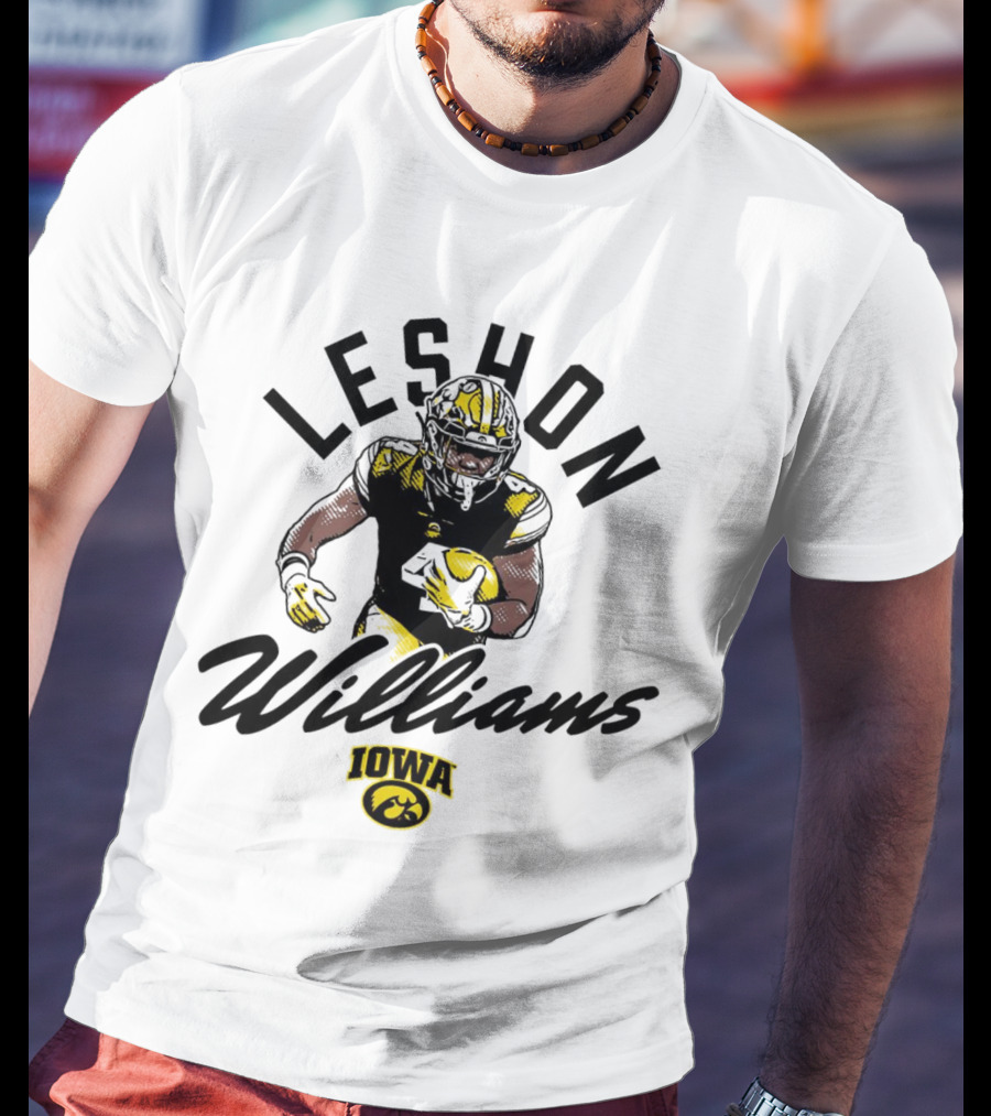 Leshon Williams Iowa Football Hawkeyes Cartoon Football Player T-Shirt