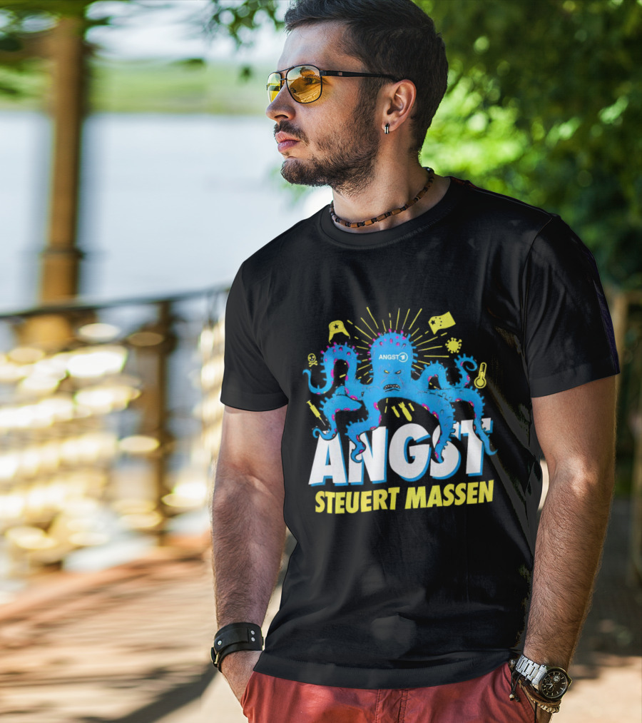 Angst Steuert Massen Octopus With Symbols And Expressions T-Shirt