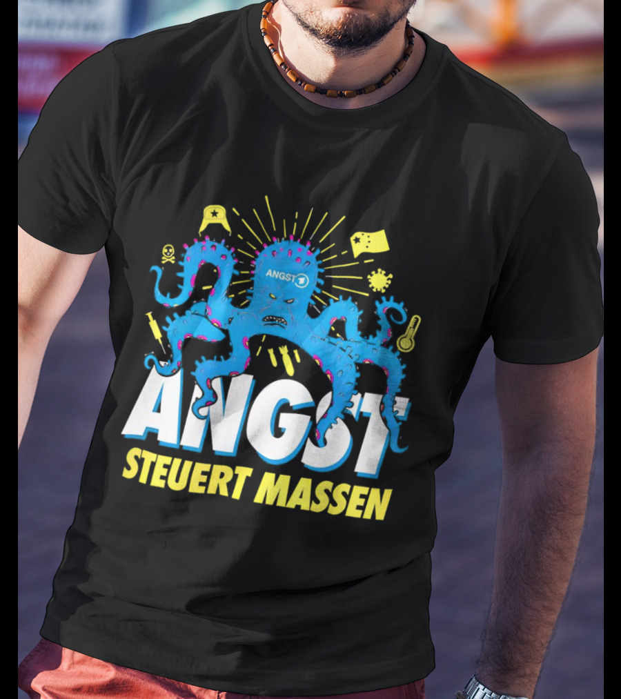Angst Steuert Massen Octopus With Symbols And Expressions T-Shirt