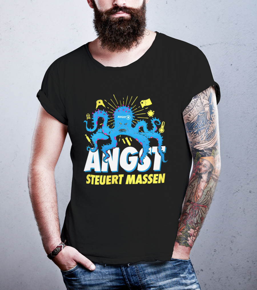 Angst Steuert Massen Octopus With Symbols And Expressions T-Shirt