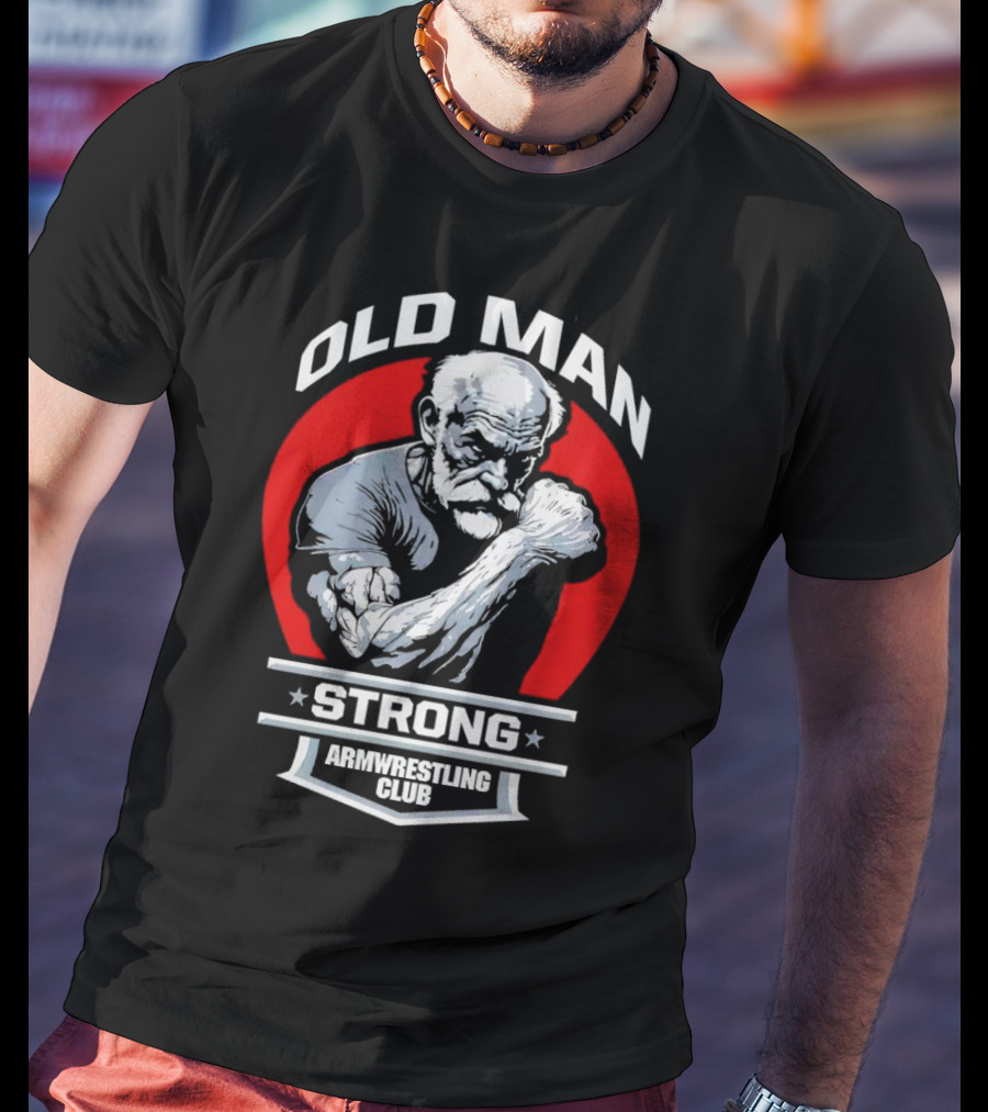 Old Man Strong Armwrestling Club Vintage Style Retro T-Shirt