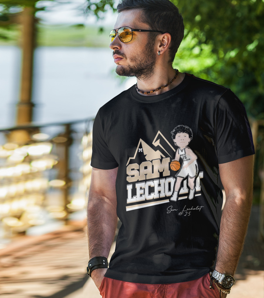 Sam Lecholat Montana State Bobcats Collective #25 Signature Basketball Player M T-Shirt
