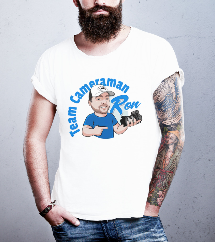 Team Cameraman Ron Cartoon Character Holding Camera T-Shirt