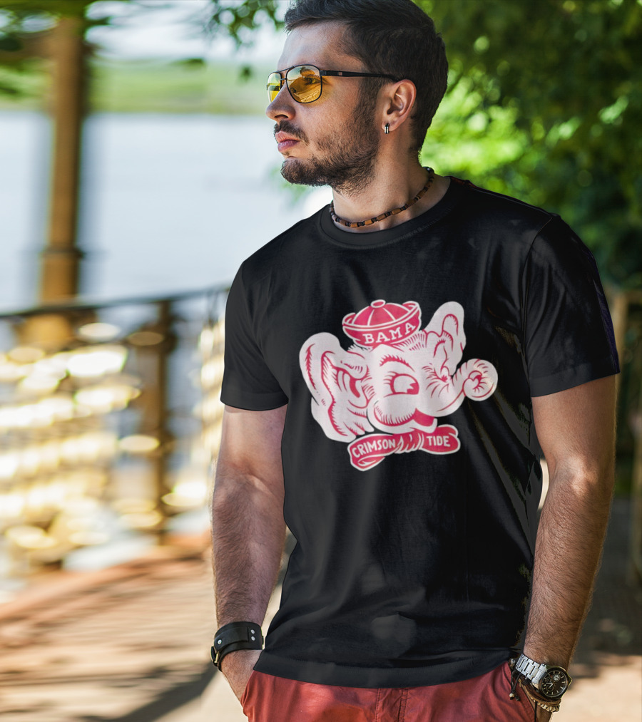 Bama Crimson Tide Elephant Mascot Football T-Shirt