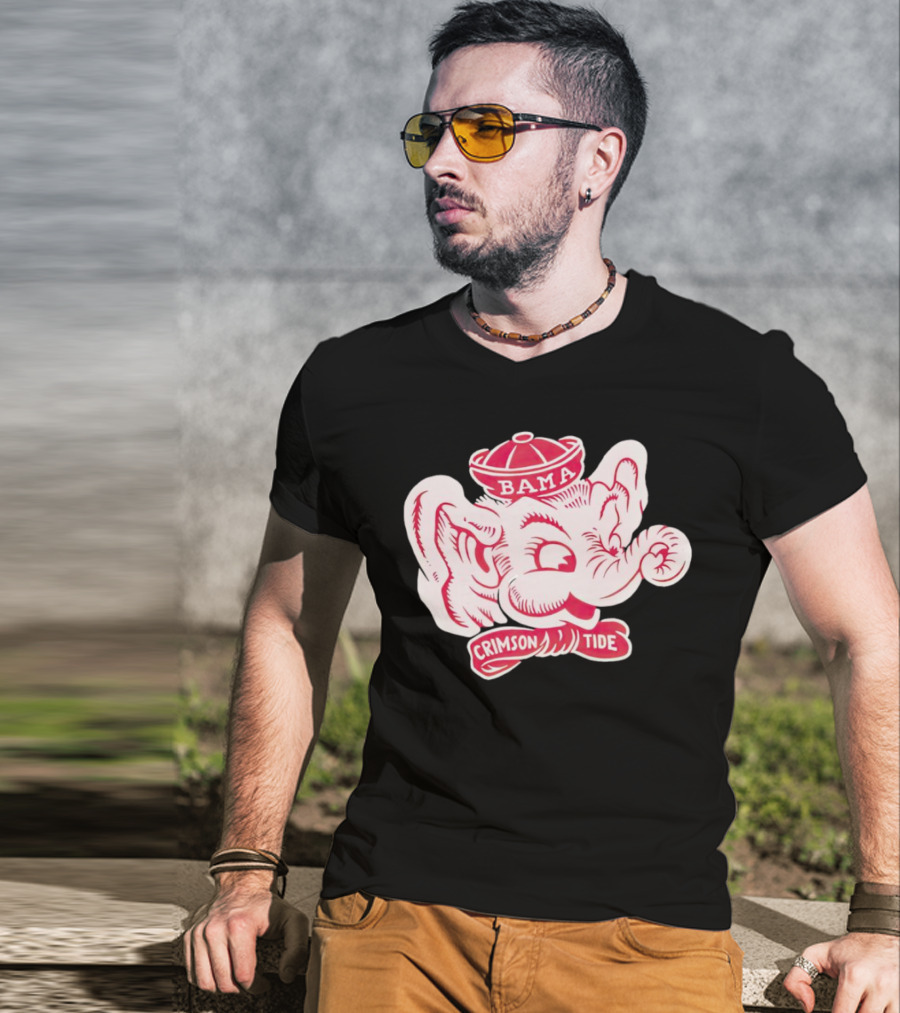 Bama Crimson Tide Elephant Mascot Football T-Shirt