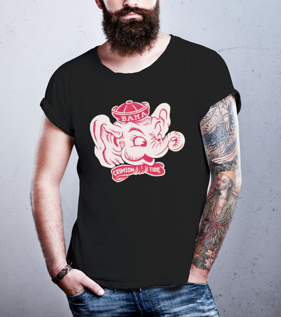 Bama Crimson Tide Elephant Mascot Football T-Shirt