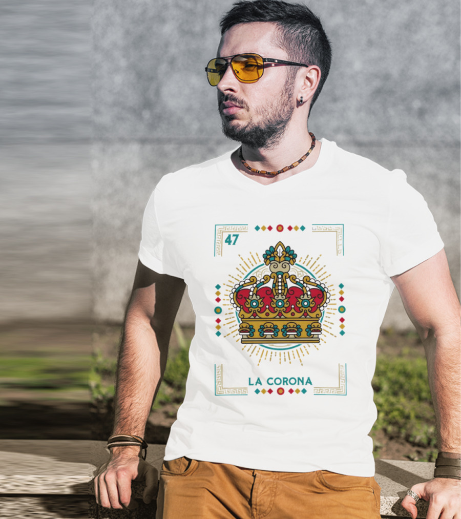 La Corona 47 Mexican Loteria Card Crown T-Shirt