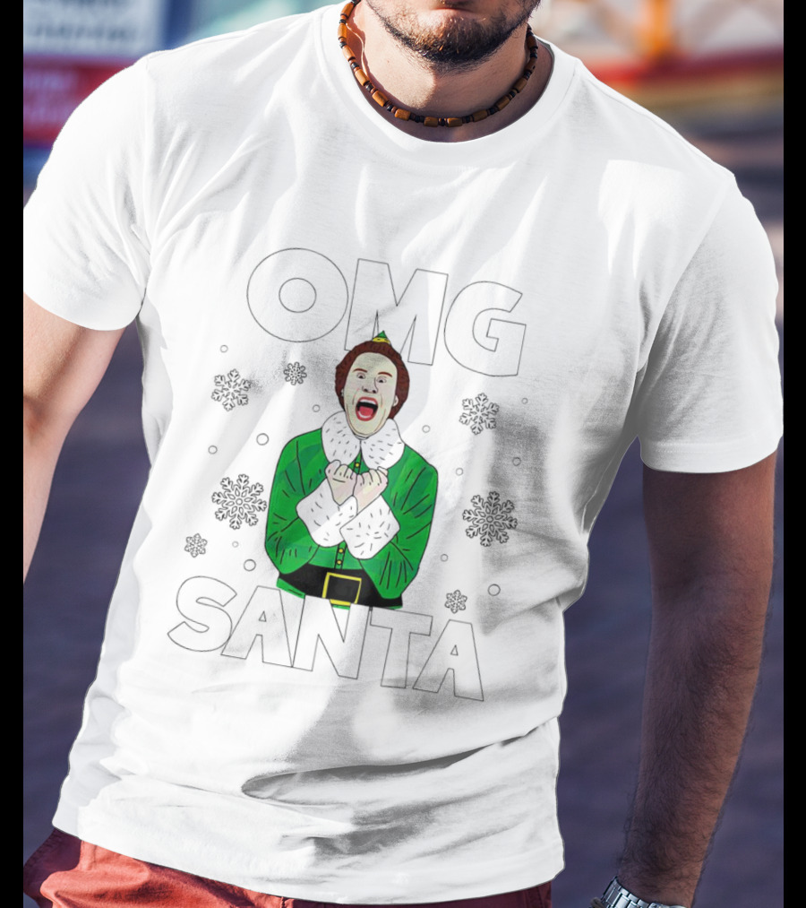 OMG Santa Christmas Elf Excited Reaction T-Shirt