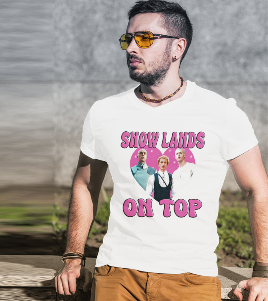 Snow Lands On Top Pink Heart Trio T-Shirt