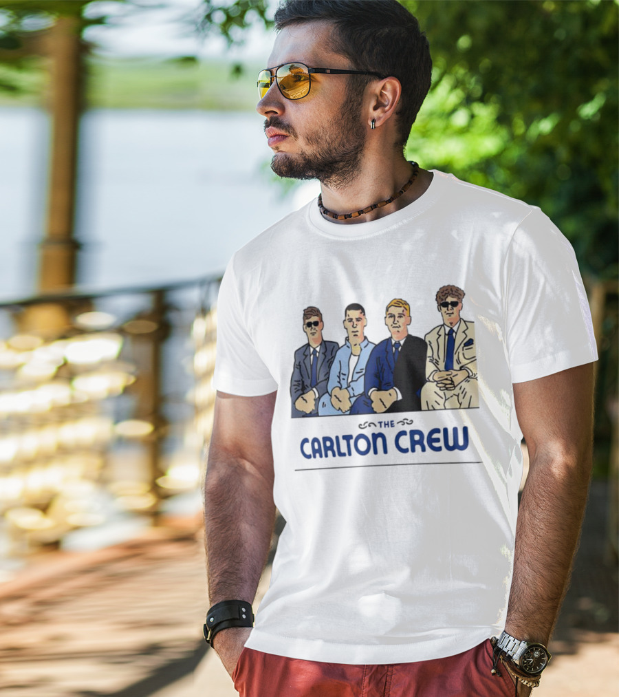 Carlton Crew Cartoon Characters In Suits And Sunglasses T-Shirt