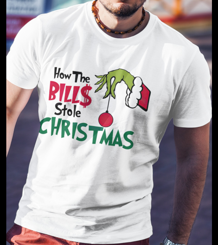 How The Bills Stole Christmas Grinch Hand T-Shirt