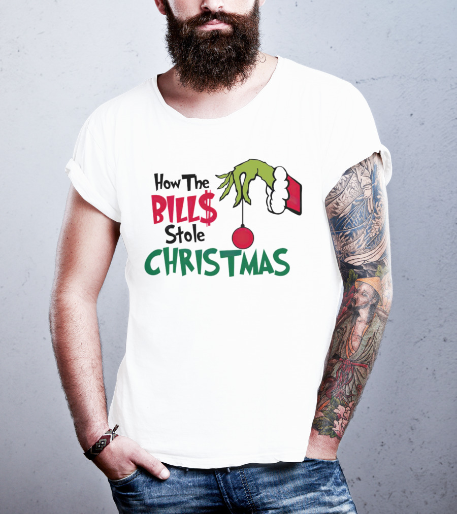 How The Bills Stole Christmas Grinch Hand T-Shirt