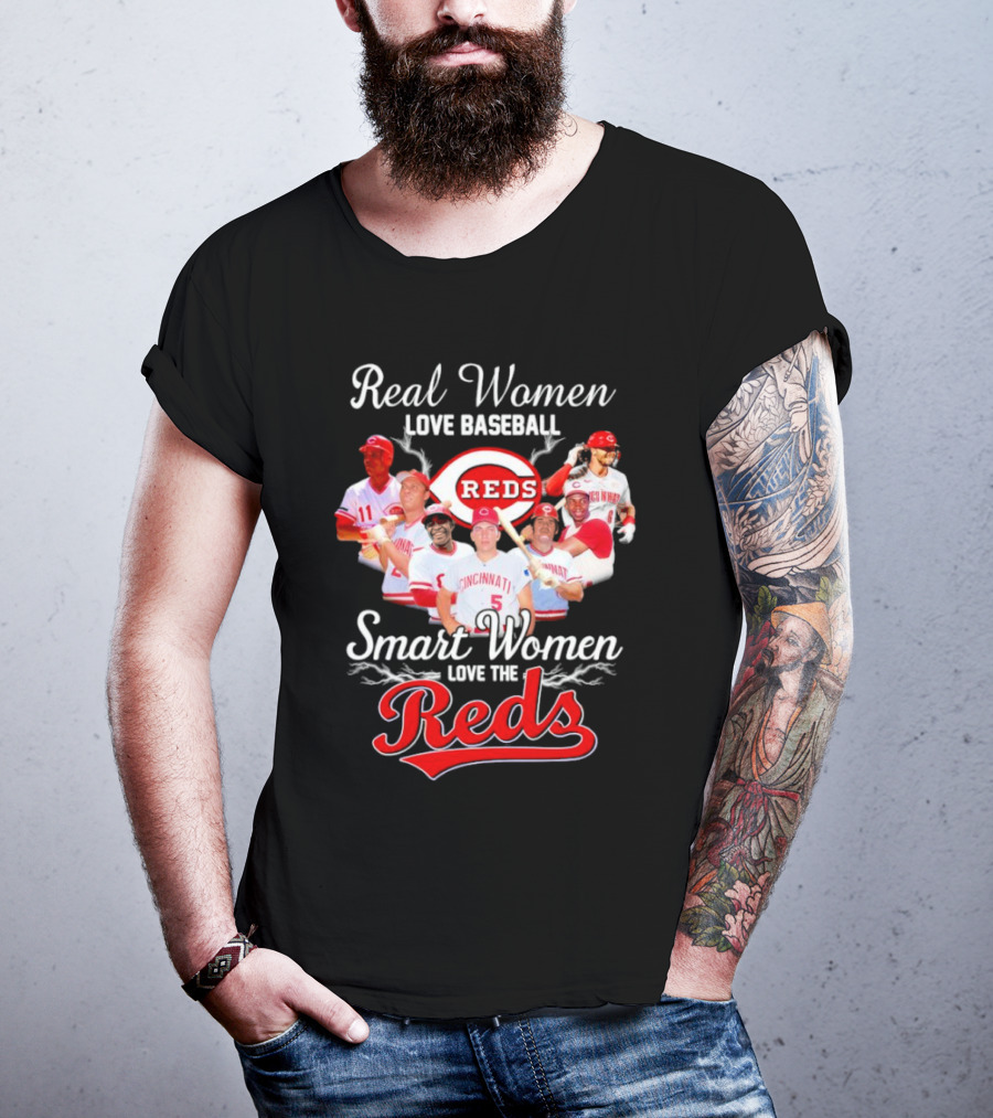 Real Women Love Baseball Cincinnati Reds Smart Women Love The Reds T-Shirt