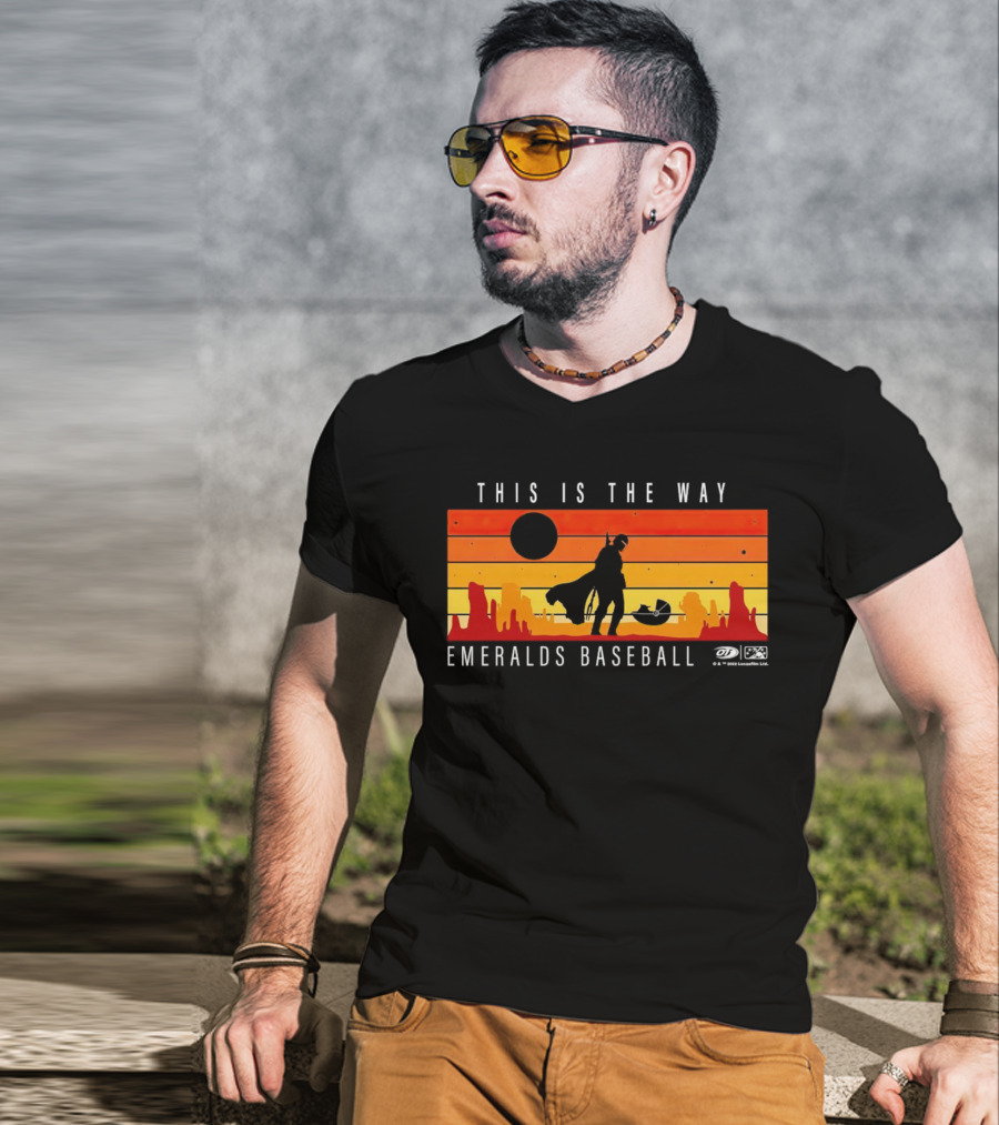 This Is The Way Eugene Emeralds Baseball Star Wars Mandalorian Sunset Scene T-Shirt