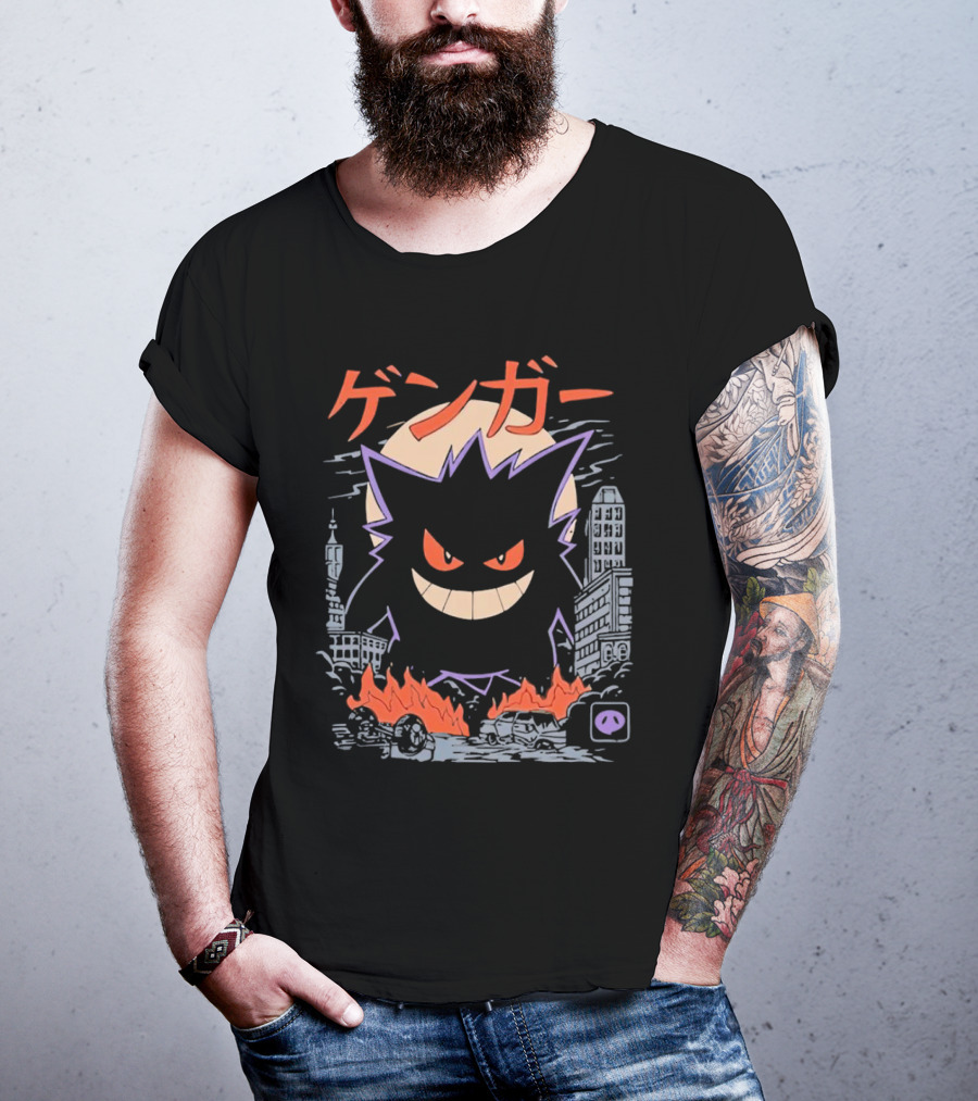 Gengar Urban Cityscape Destruction T-Shirt