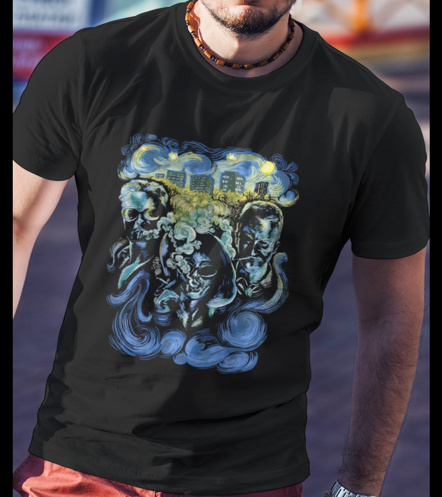 Fight Club Characters In Van Gogh’s Starry Night T-Shirt