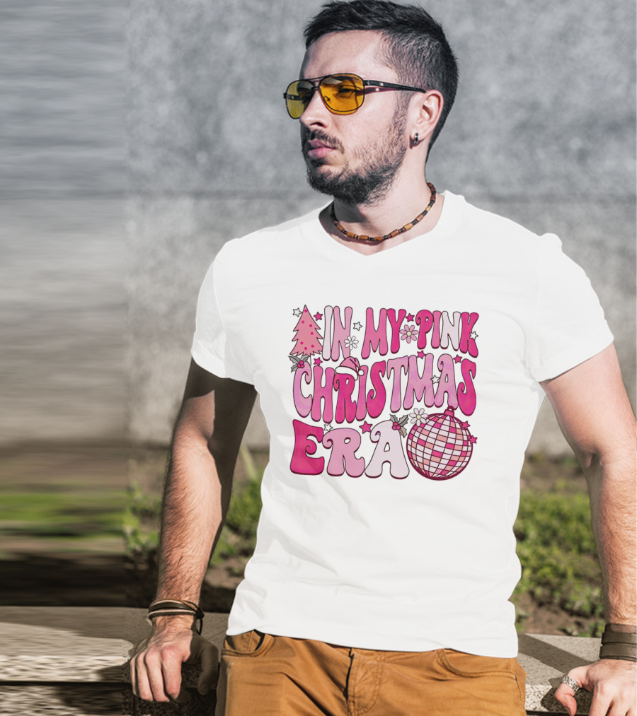 In My Pink Christmas Era Disco Ball T-Shirt