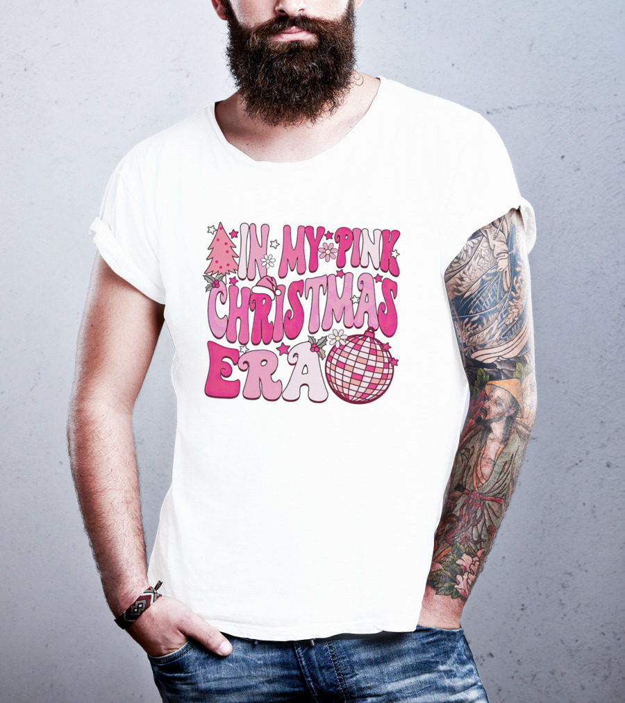 In My Pink Christmas Era Disco Ball T-Shirt