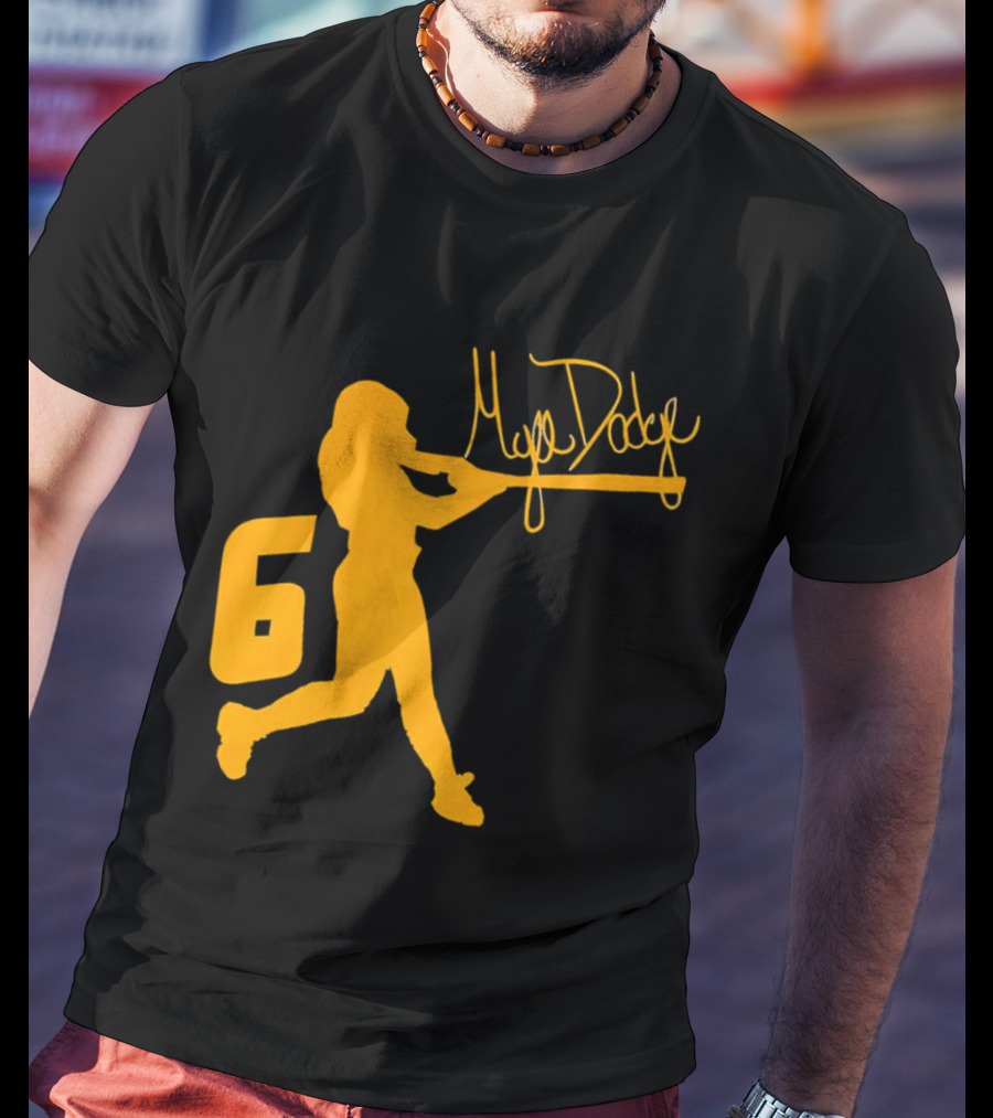 Mya Dodge Missouri Tigers Softball Signature Player Silhouette Number 6 T-Shirt