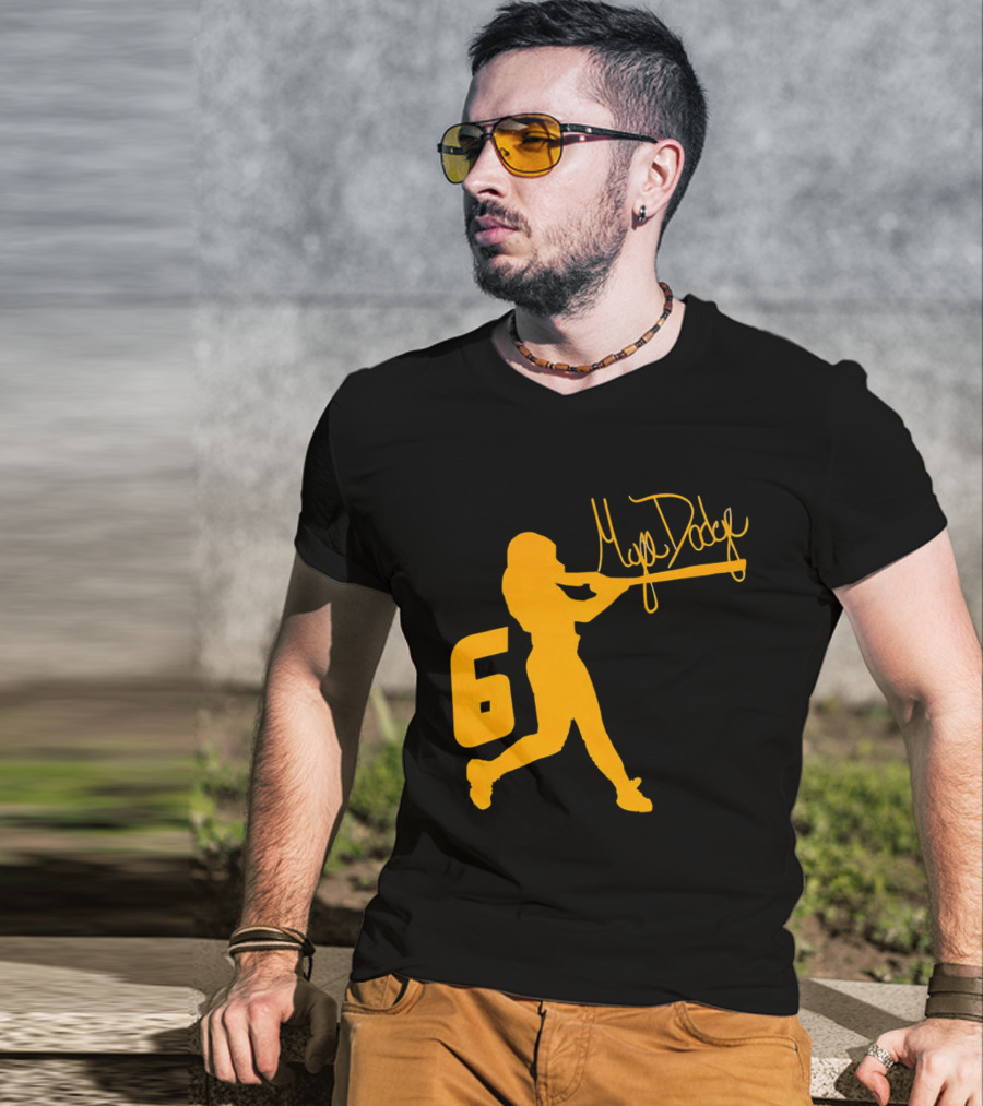 Mya Dodge Missouri Tigers Softball Signature Player Silhouette Number 6 T-Shirt