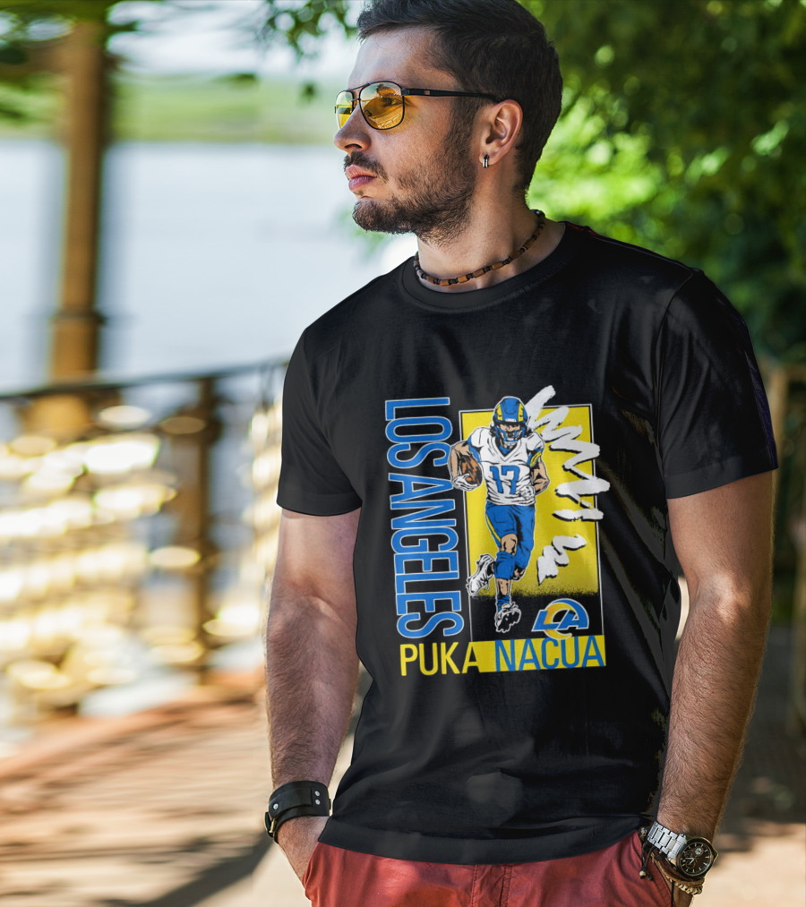 Los Angeles Puka Nacua Rams 17 Player Caricature T-Shirt