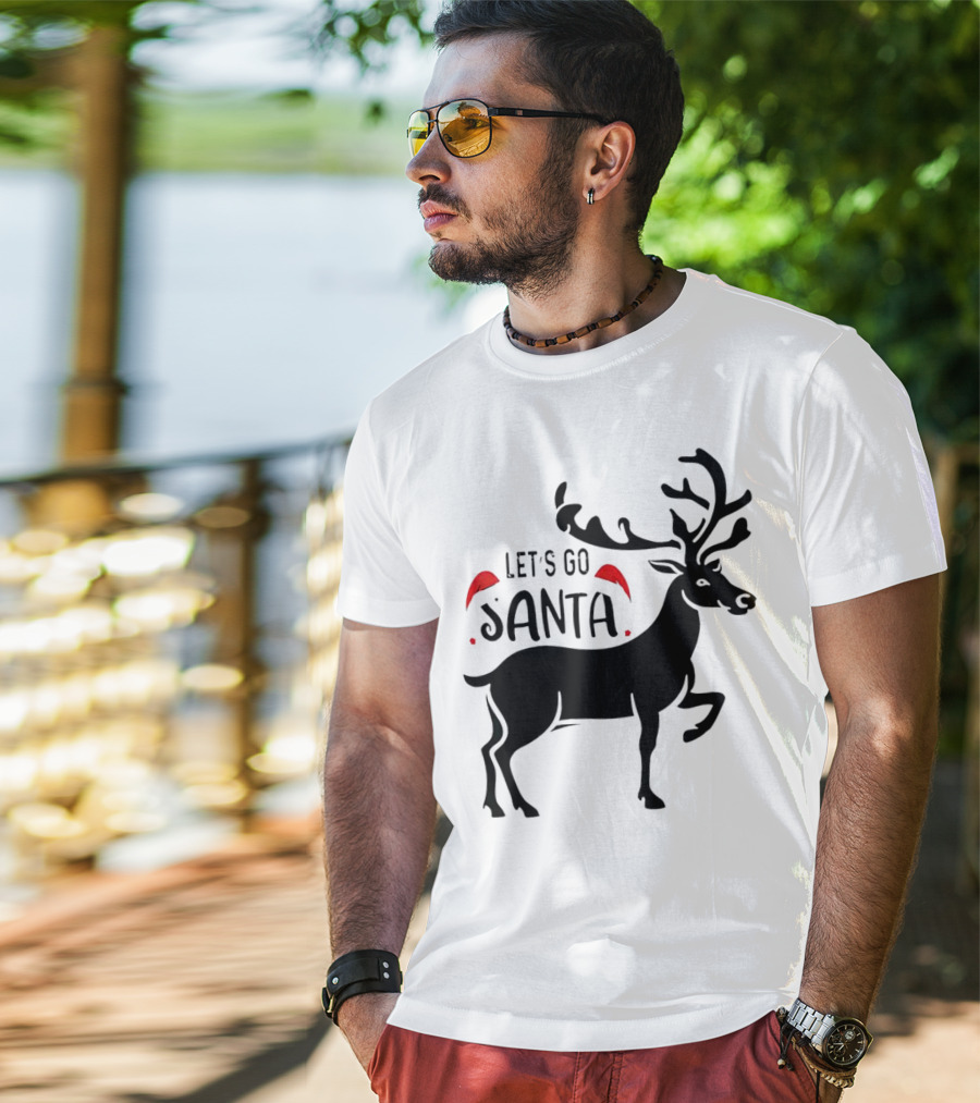 Let's Go Santa Christmas Reindeer T-Shirt