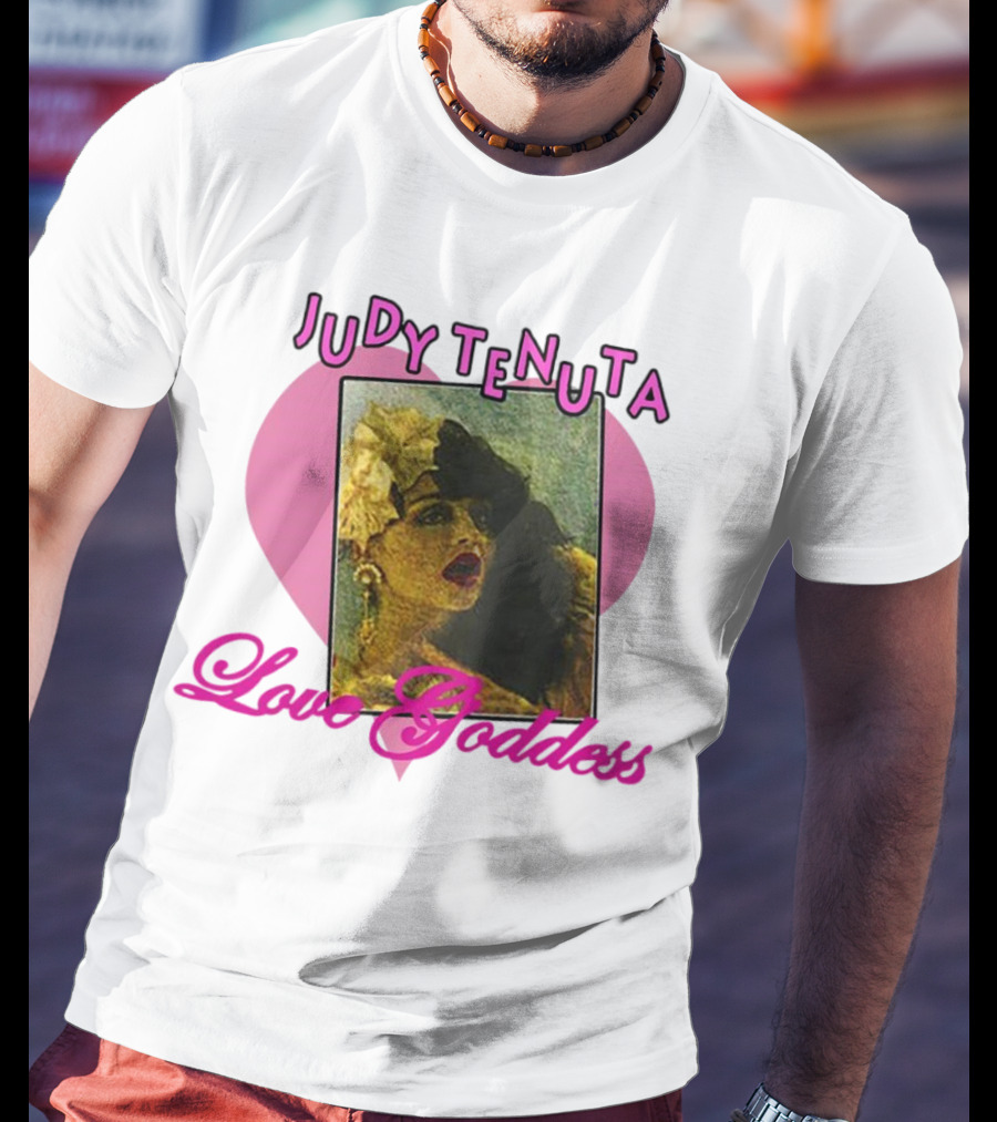 Judy Tenuta Love Goddess Vintage Art With Heart Background T-Shirt