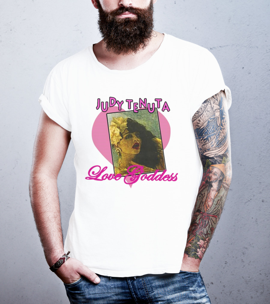 Judy Tenuta Love Goddess Vintage Art With Heart Background T-Shirt