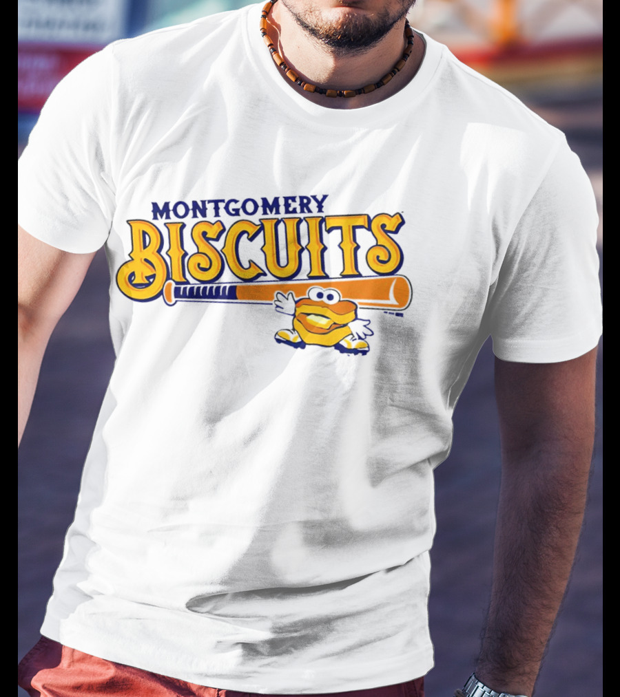 Montgomery Biscuits Biscuits Baseball Bat Biscuits Mascot T-Shirt