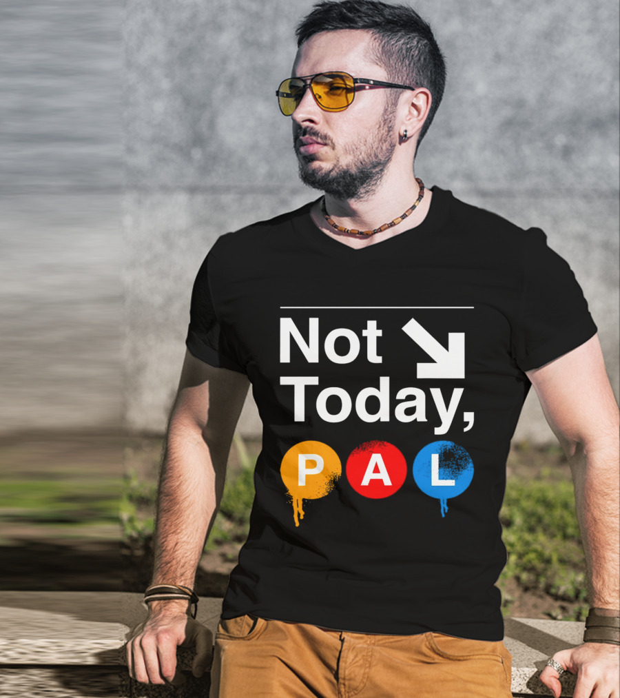 Not Today PAL Text With Colorful Circle Icons And Arrow T-Shirt