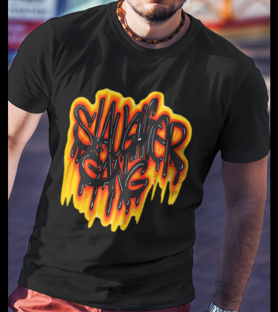 Slaughter Gang Drip Graffiti Flames T-Shirt