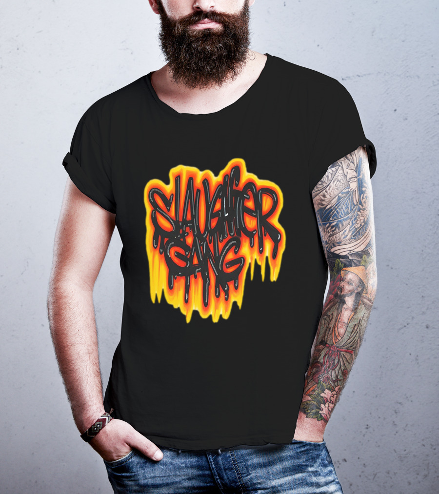 Slaughter Gang Drip Graffiti Flames T-Shirt