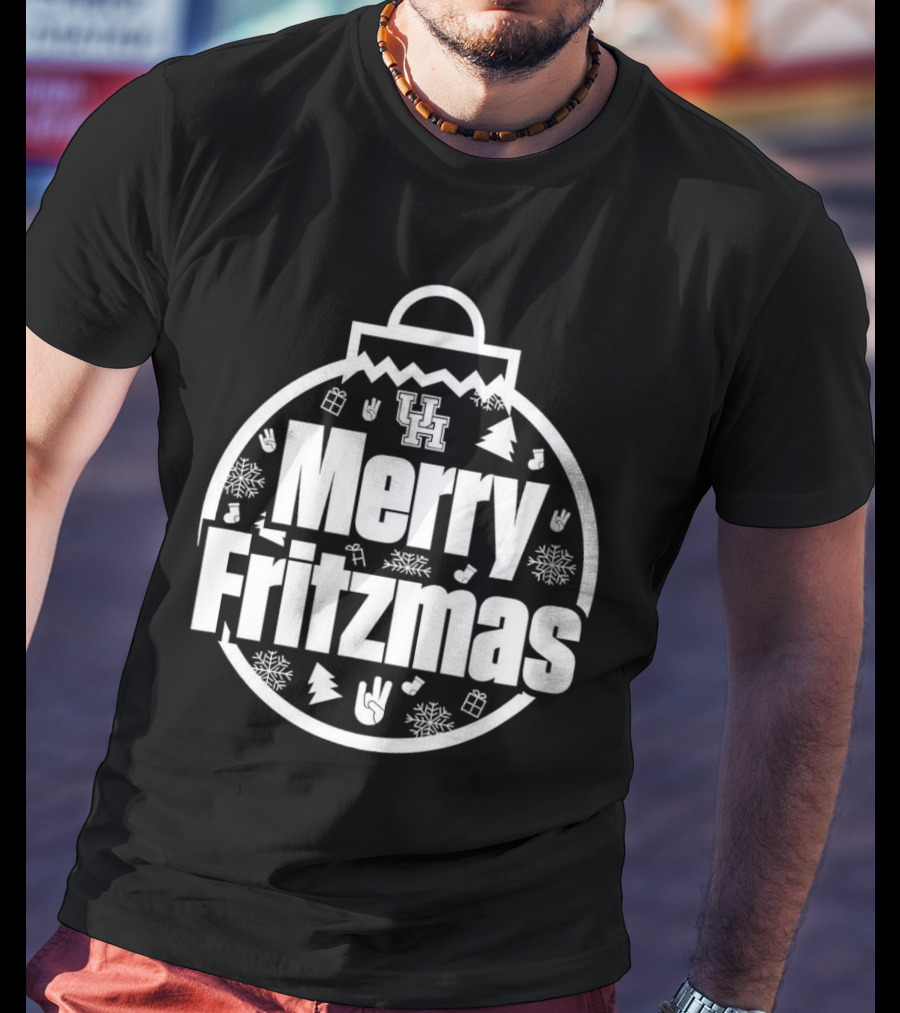 Merry Fritzmas Houston Cougars UH Holiday Ornament With Christmas Symbols T-Shirt