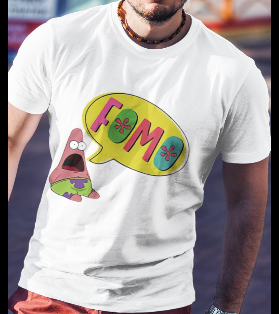 FOMO Surprised Patrick Face Meme Bubble T-Shirt
