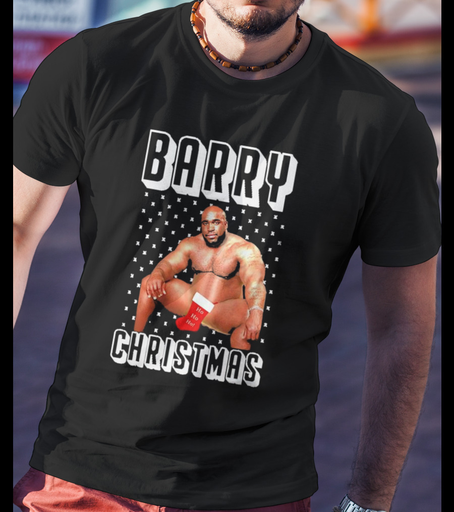 Barry Christmas Ho Ho Ho Stocking Holiday T-Shirt