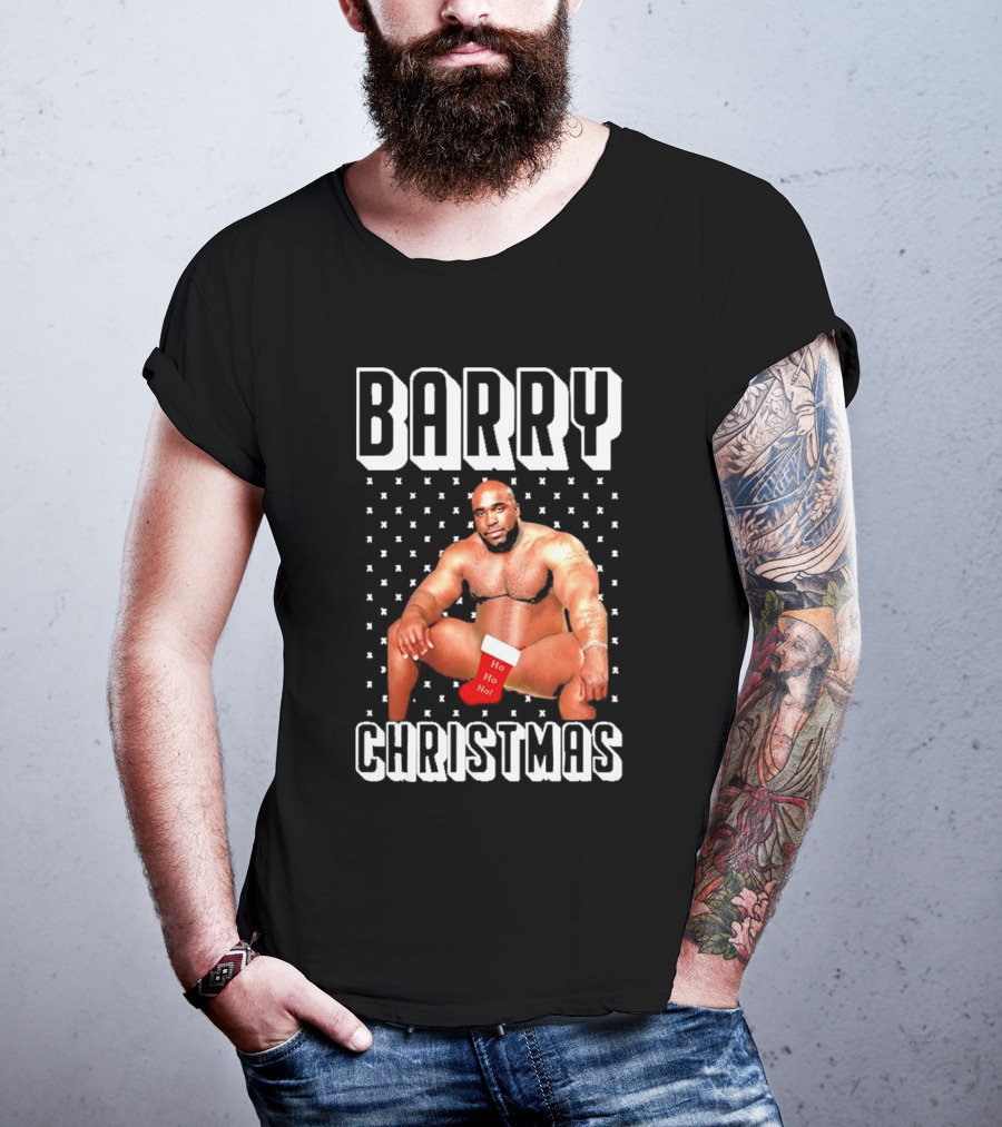 Barry Christmas Ho Ho Ho Stocking Holiday T-Shirt