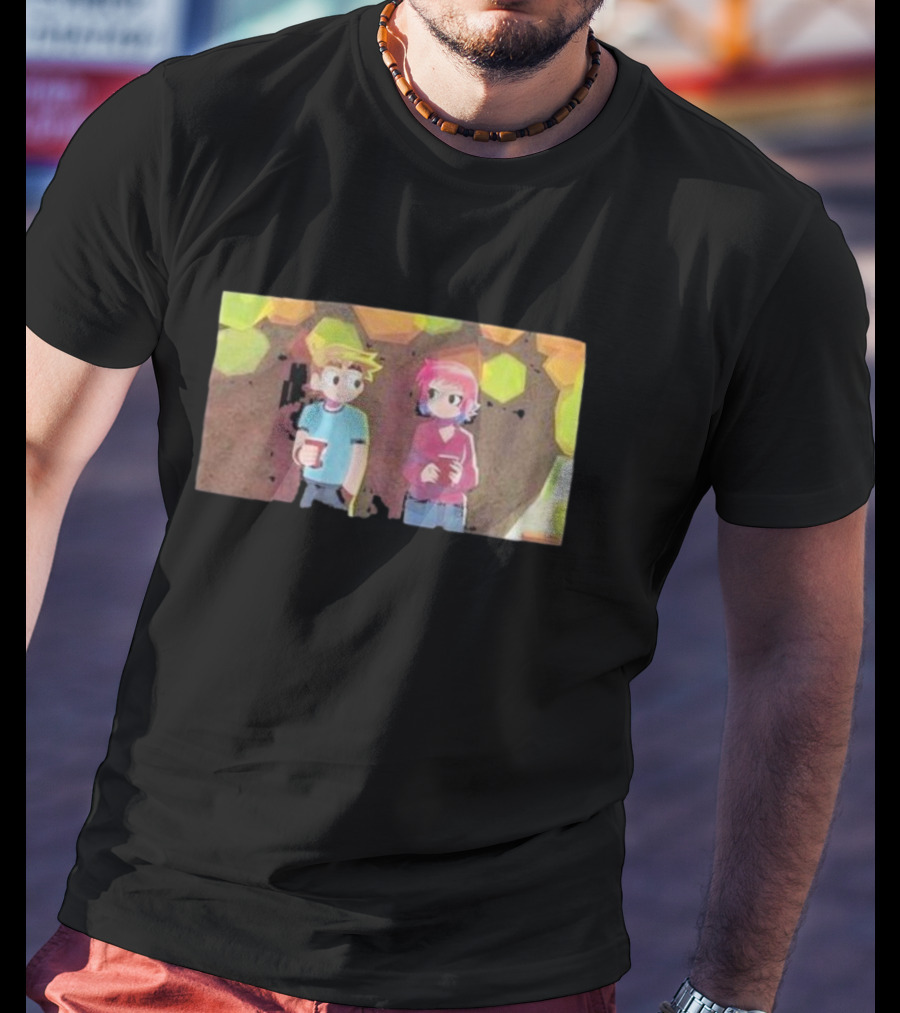 Scott Pilgrim Takes Off Hexagon Tree Scene T-Shirt