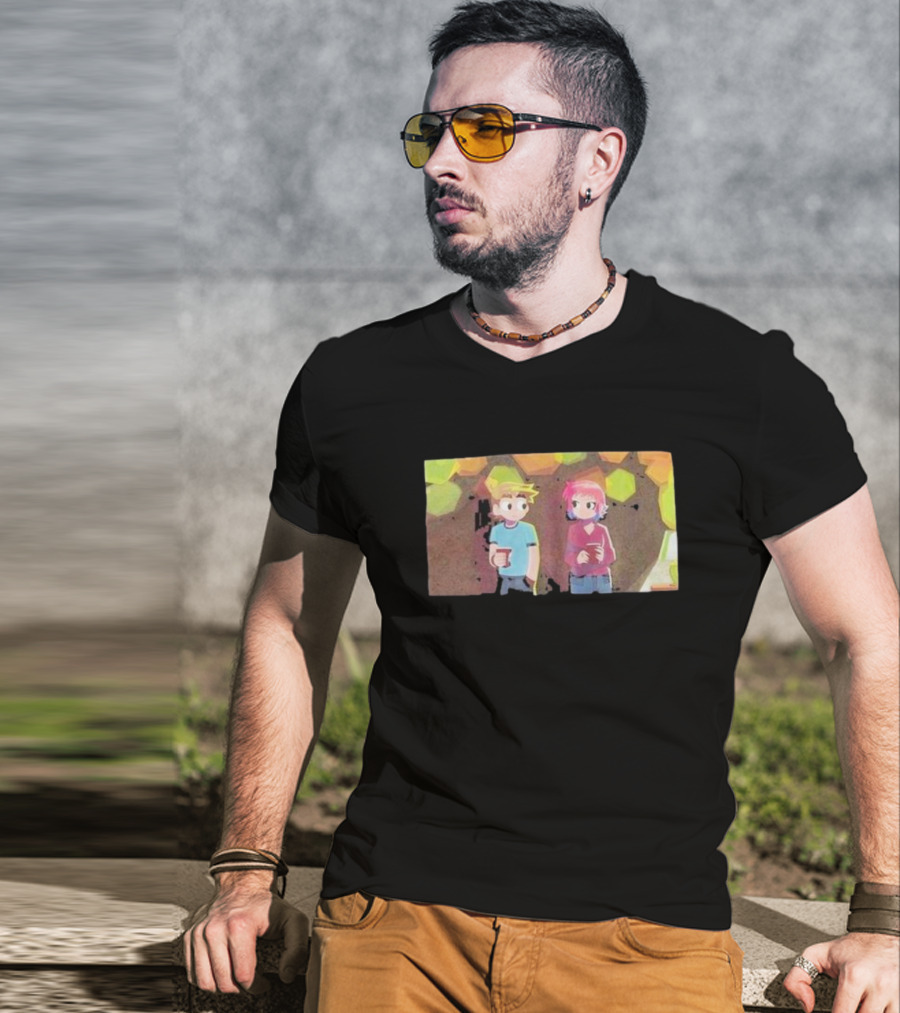 Scott Pilgrim Takes Off Hexagon Tree Scene T-Shirt