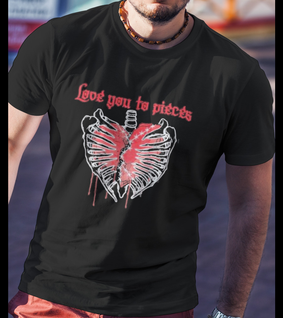Love You To Pieces Rib Cage Heart T-Shirt