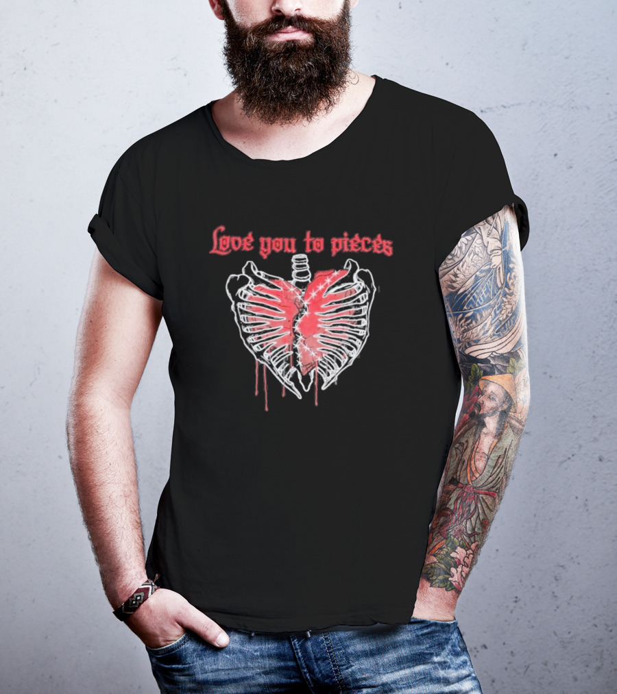 Love You To Pieces Rib Cage Heart T-Shirt