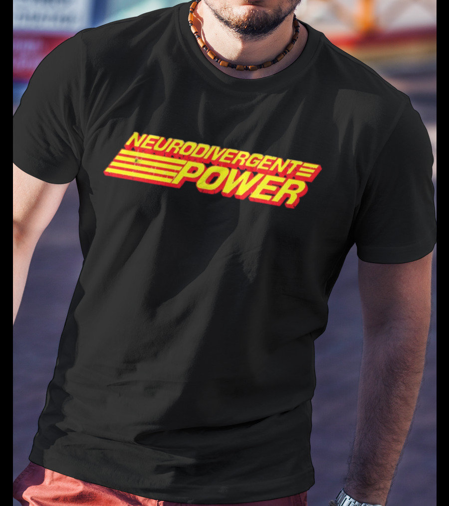 Neurodivergent Power Bold Yellow Red Stripes Empowerment T-Shirt