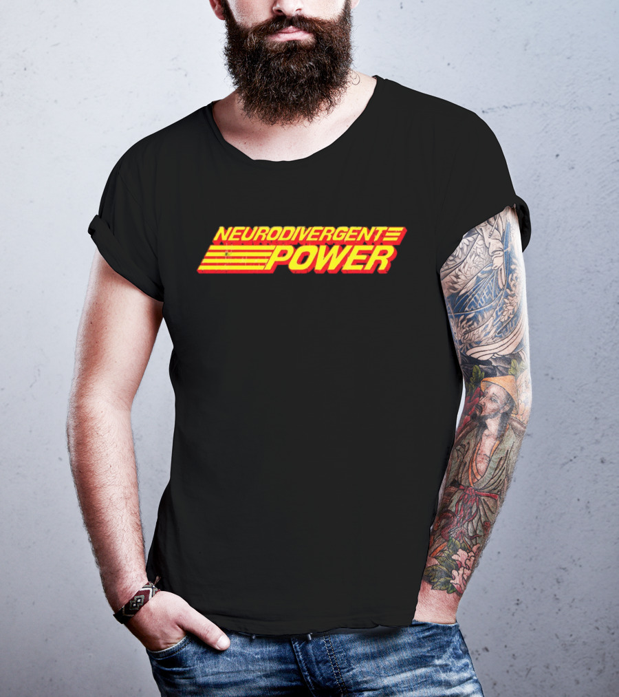 Neurodivergent Power Bold Yellow Red Stripes Empowerment T-Shirt